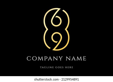 Vector de diseño de logotipo de lujo de 8 ó 689 monogramas