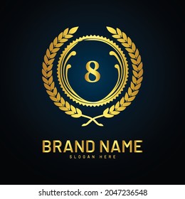 Luxury 8 number logo design