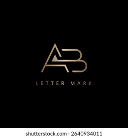 Luxury AB BA Monogram Logo Design, Elegant Lettermark Logo Template.