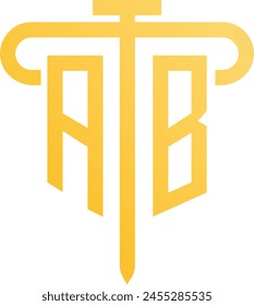 Luxury AB letters logo design. AB Crown logo golden color vector template best company isentity
