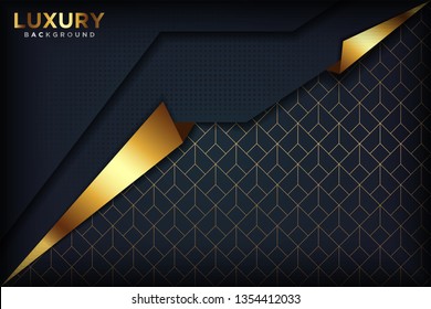 Luxury Abstract 3D background with a combination of luminous polygons in 3D style. Graphic design element. Elegant decoration. EPS 10 - Vector