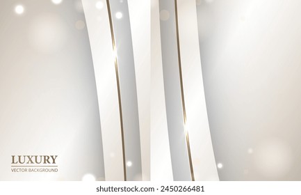 Fondo 3D abstracto de lujo con Formas geométricas 3D y destellos. Ilustración vectorial