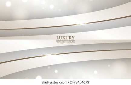 Luxury abstract 3D background with geometric shapes and sparkles. Vector illustration