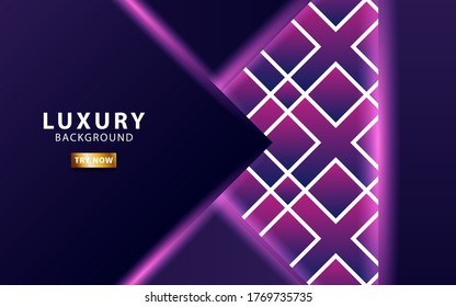 luxury Abstract 3d background with purple paper layers. Vector illustration in geometric texture with purple glittering. Graphic design element. modern decoration