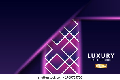 luxury Abstract 3d background with purple paper layers. Vector illustration in geometric texture with purple glittering. Graphic design element. modern decoration