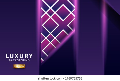 luxury Abstract 3d background with purple paper layers. Vector illustration in geometric texture with purple glittering. Graphic design element. modern decoration