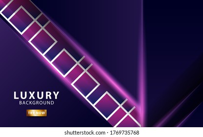 luxury Abstract 3d background with purple paper layers. Vector illustration in geometric texture with purple glittering. Graphic design element. modern decoration
