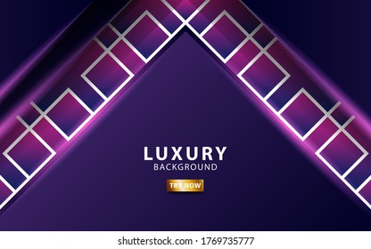 lujo Resumen de fondo 3d con capas de papel morado. Ilustración vectorial en textura geométrica con brillo púrpura. Elemento de diseño gráfico. decoración moderna