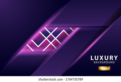 luxury Abstract 3d background with purple paper layers. Vector illustration in geometric texture with purple glittering. Graphic design element. modern decoration