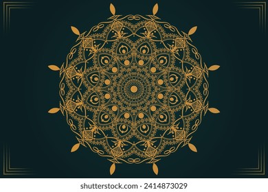 Luxury abstract art mandala design background in colorful template background.