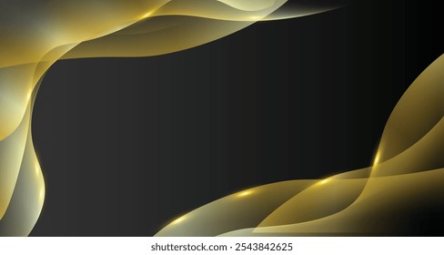 Luxury abstract background with black and gold colors for corporate company banner and presentation. Luxury and elegant design Vector.