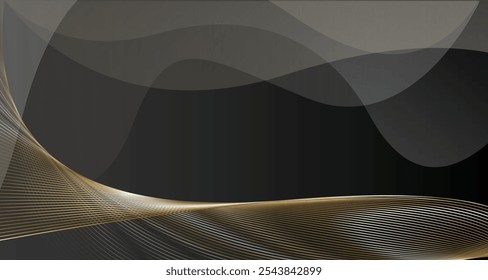 Luxury abstract background with black and gold colors for corporate company banner and presentation. Luxury and elegant design Vector.