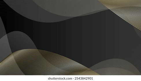 Luxury abstract background with black and gold colors for corporate company banner and presentation. Luxury and elegant design Vector.