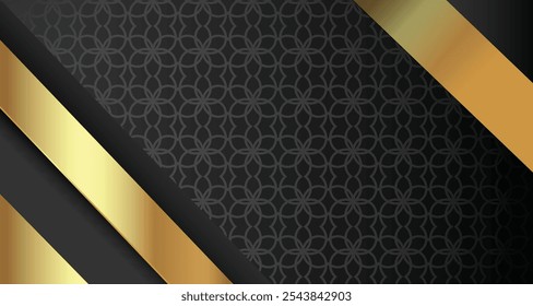 Luxury abstract background with black and gold colors for corporate company banner and presentation. Luxury and elegant design Vector.