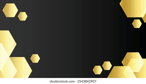 Luxury abstract background with black and gold colors for corporate company banner and presentation. Luxury and elegant design Vector.