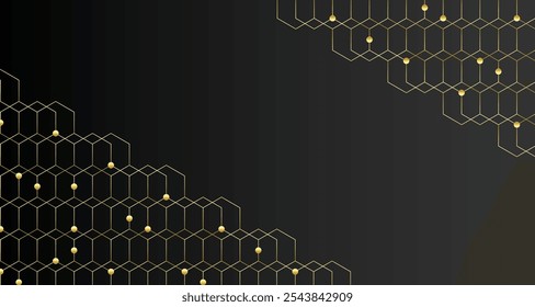 Luxury abstract background with black and gold colors for corporate company banner and presentation. Luxury and elegant design Vector.