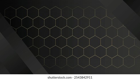 Luxury abstract background with black and gold colors for corporate company banner and presentation. Luxury and elegant design Vector.