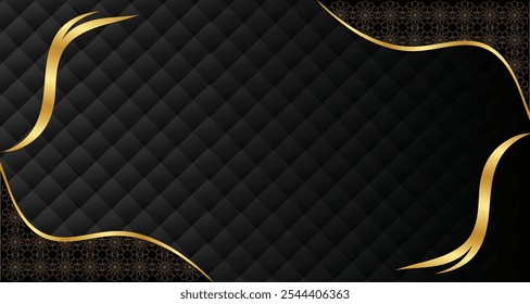 Luxury abstract background with black and gold colors for corporate company banner and presentation. Luxury and elegant design Vector.