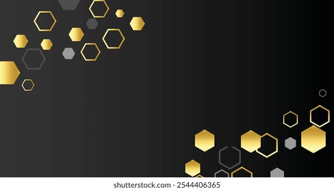 Luxury abstract background with black and gold colors for corporate company banner and presentation. Luxury and elegant design Vector.