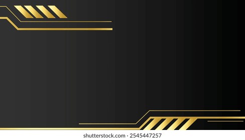 Luxury abstract background with black and gold colors for corporate company banner and presentation. Luxury and elegant design Vector.