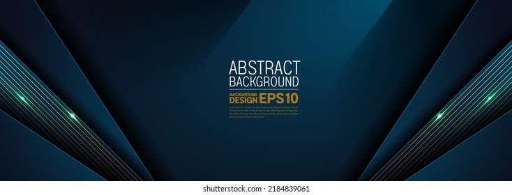 luxury abstract background dark blue color, straight lines overlap layer shadow gradients space composition, simple minimal geometric shapes illustration for banner,flyer cover layout, template design