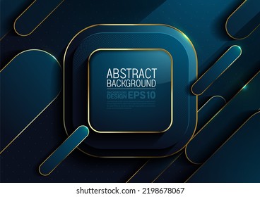 luxuriöser abstrakter Hintergrund dunkelblaue Farbe, Schräglinien überschneiden sich Ebene Schattengradienten Raumkomposition, einfache minimale geometrische Formen-Illustration für Banner, Flyer-Deckenlayout, Vorlage