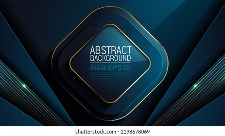 luxuriöser abstrakter Hintergrund, dunkelblaue Farbe, gerade Linien überlappen die Schicht Schatten Farbkomposition Platz, 3840 x 2160 Monitorgröße für Banner, Faltblatt-Layout, Vorlagendesign