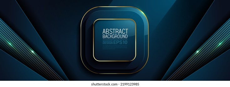 luxuriöser abstrakter Hintergrund, dunkelblaue Farbe, gerade Linien überlappen die Ebenen-Schattengradienten Raumkomposition, einfache minimale geometrische Formen-Illustration für Banner, Flyer-Deckenlayout, Vorlagendesign