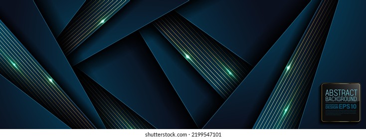 luxuriöser abstrakter Hintergrund, dunkelblaue Farbe, gerade Linien überlappen die Ebenen-Schattengradienten Raumkomposition, einfache minimale geometrische Formen-Illustration für Banner, Flyer-Deckenlayout, Vorlagendesign