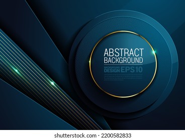 fondo abstracto de lujo color azul oscuro, líneas redondeadas y rectas solapan la composición de los degradados de sombra de capa, formas geométricas simples ilustración para banner, diseño de portada de volante