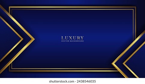 luxury abstract background, dark blue metal with gold border suitable for premium presentations, awards, formal invitations.