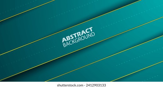 Luxury abstract background dark green gradient with lights and gold lines. Abstract rectangle box simple background for banner, brochure, presentation design, and business card. Eps10 vector
