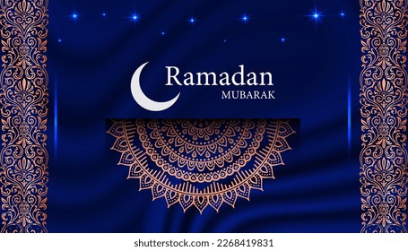 Luxury abstract background design mandala ramadan mubarak 