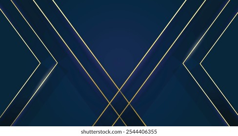 Luxury abstract background with elegant blue and gold colors for corporate company banner and presentation. Luxury and elegant design Vector.