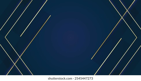 Luxury abstract background with elegant blue and gold colors for corporate company banner and presentation. Luxury and elegant design Vector.