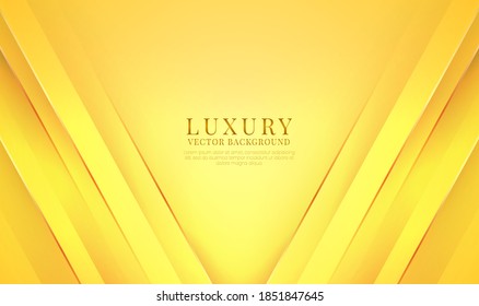Luxury abstract background with geometric style. Overlap layer on bright space with golden stripes decoration. Modern graphic design template elements for poster, brochure, landing page, or banner