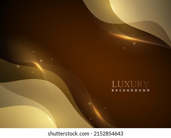 luxury abstract background with glowing transparent curves and elegant golden lines
