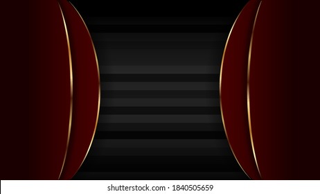 Luxury abstract background with gold on edge background and dynamic shadow on background. Vector background. Eps 10