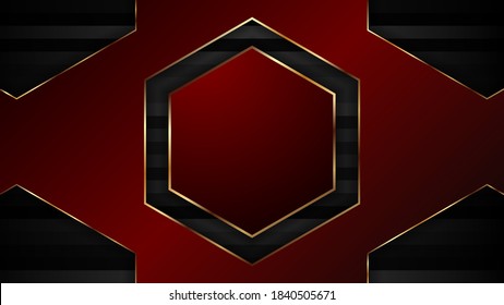 Luxury abstract background with gold on edge background and dynamic shadow on background. Vector background. Eps 10