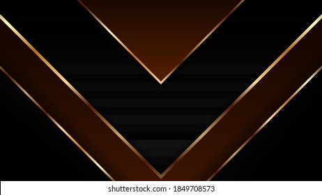 Luxury abstract background with gold on edge background and dynamic shadow on background. Vector background. Eps 10