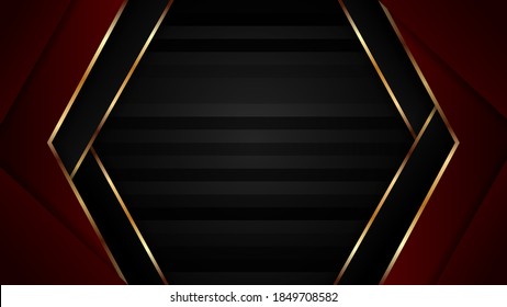 Luxury abstract background with gold on edge background and dynamic shadow on background. Vector background. Eps 10