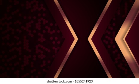 Luxury abstract background with gold on edge background and dynamic shadow on background. Vector background. Eps 10