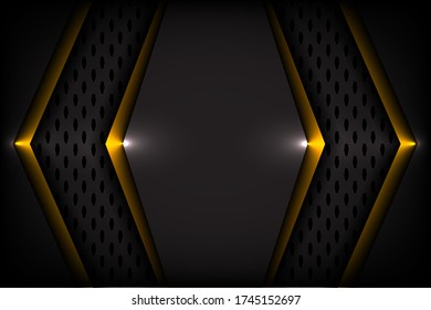 Luxury abstract background with golden and black shapes. metal texture steel background vactor design illustration eps.10