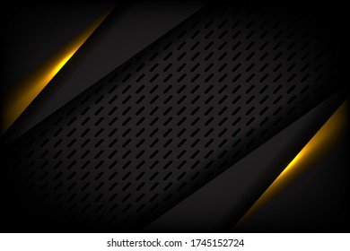 Luxury abstract background with golden and black shapes. metal texture steel background vactor design illustration eps.10