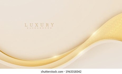 Luxury abstract background with golden lines curve sparkle geometric shapes. Illustration from vector about modern template design for a sweet and elegant feeling.