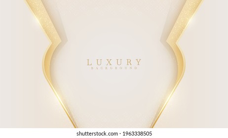 Luxury abstract background with golden lines curve sparkle geometric shapes. Illustration from vector about modern template design for a sweet and elegant feeling.