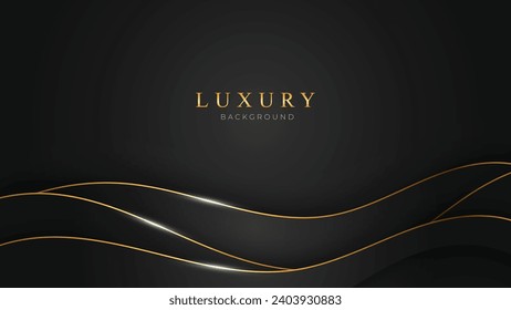 Luxury Abstract Background with Golden Lines. Luxury Backdrop in 3d Style. Deluxe and Elegant Background Design Vector Illustration