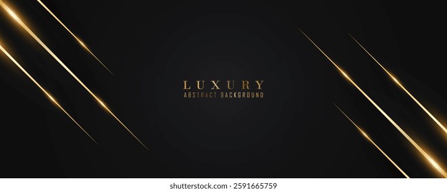 Luxury abstract background with golden lines on dark, modern black backdrop concept style. Illustration from vector about modern template deluxe design.