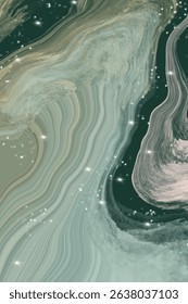 Luxury abstract background, liquid art, marble texture. Modern print pattern, Smooth flowing shapes, elegant sparkle details,  luxurious ink marble texture. Background for banner