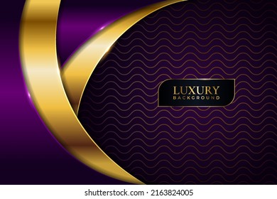 Lujo Resumen Fondo Premium Elegante Morado y Dorado brillante con Patrón de línea ondulada
